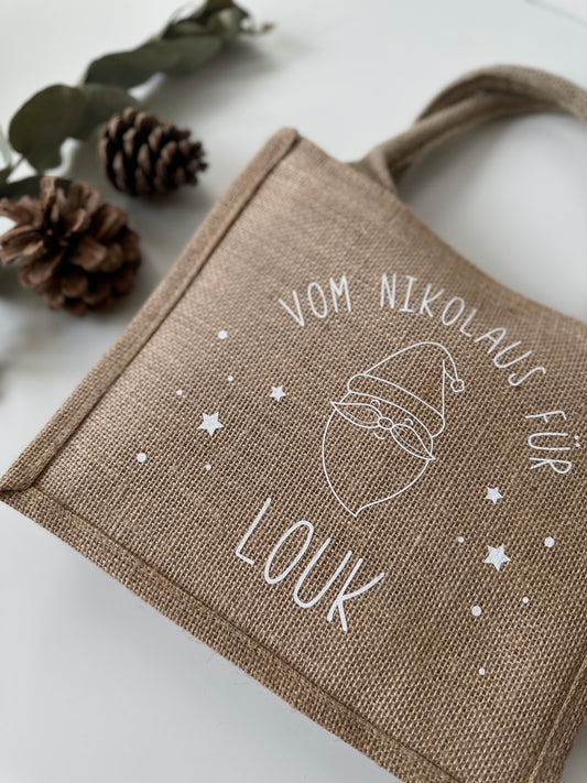 Nikolaustasche | Weihnachts - Jutetasche