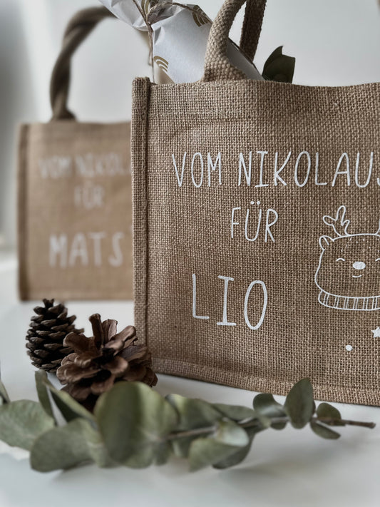 Nikolaustasche | Weihnachts - Jutetasche