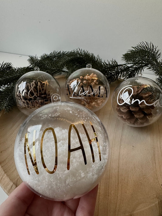 Weihnachtskugel mit Füllung und Personalisierung