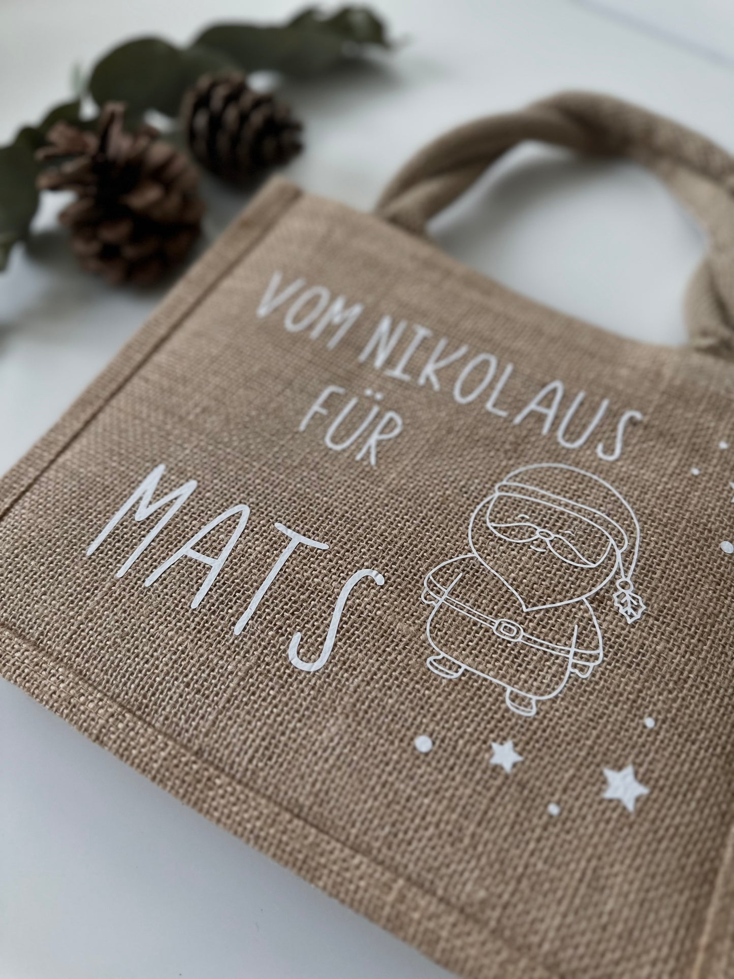 Nikolaustasche | Weihnachts - Jutetasche