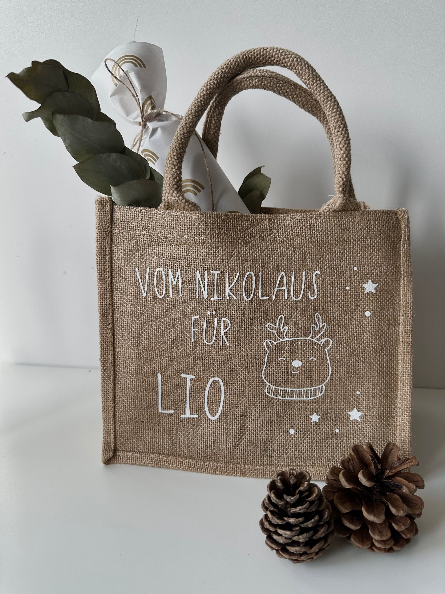 Nikolaustasche | Weihnachts - Jutetasche