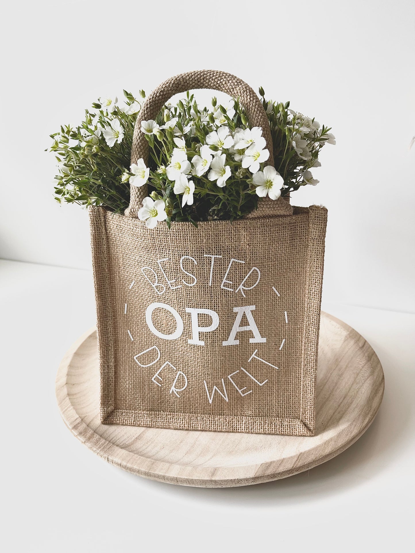 Jutetasche als Geschenketasche