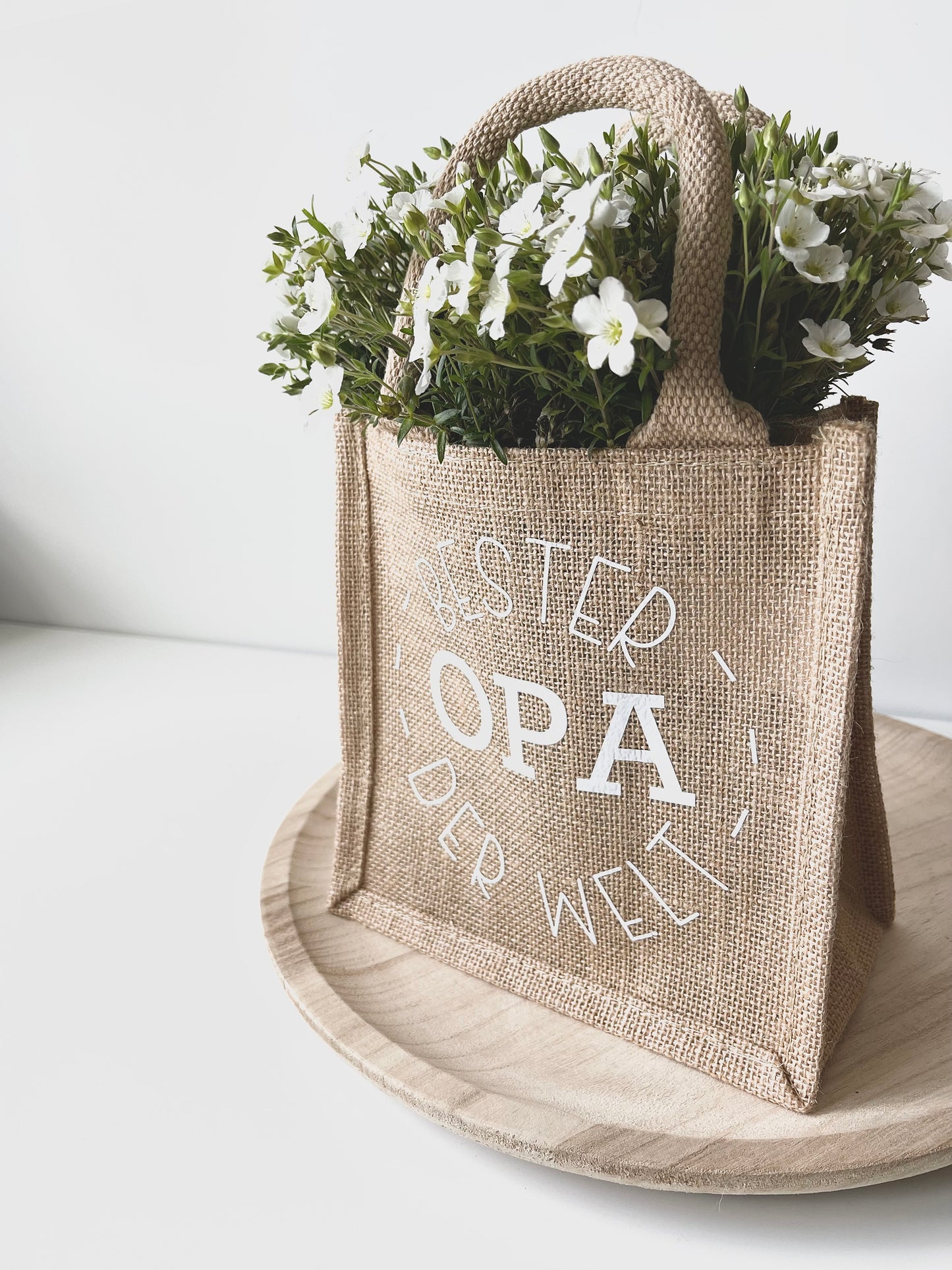 Jutetasche als Geschenketasche
