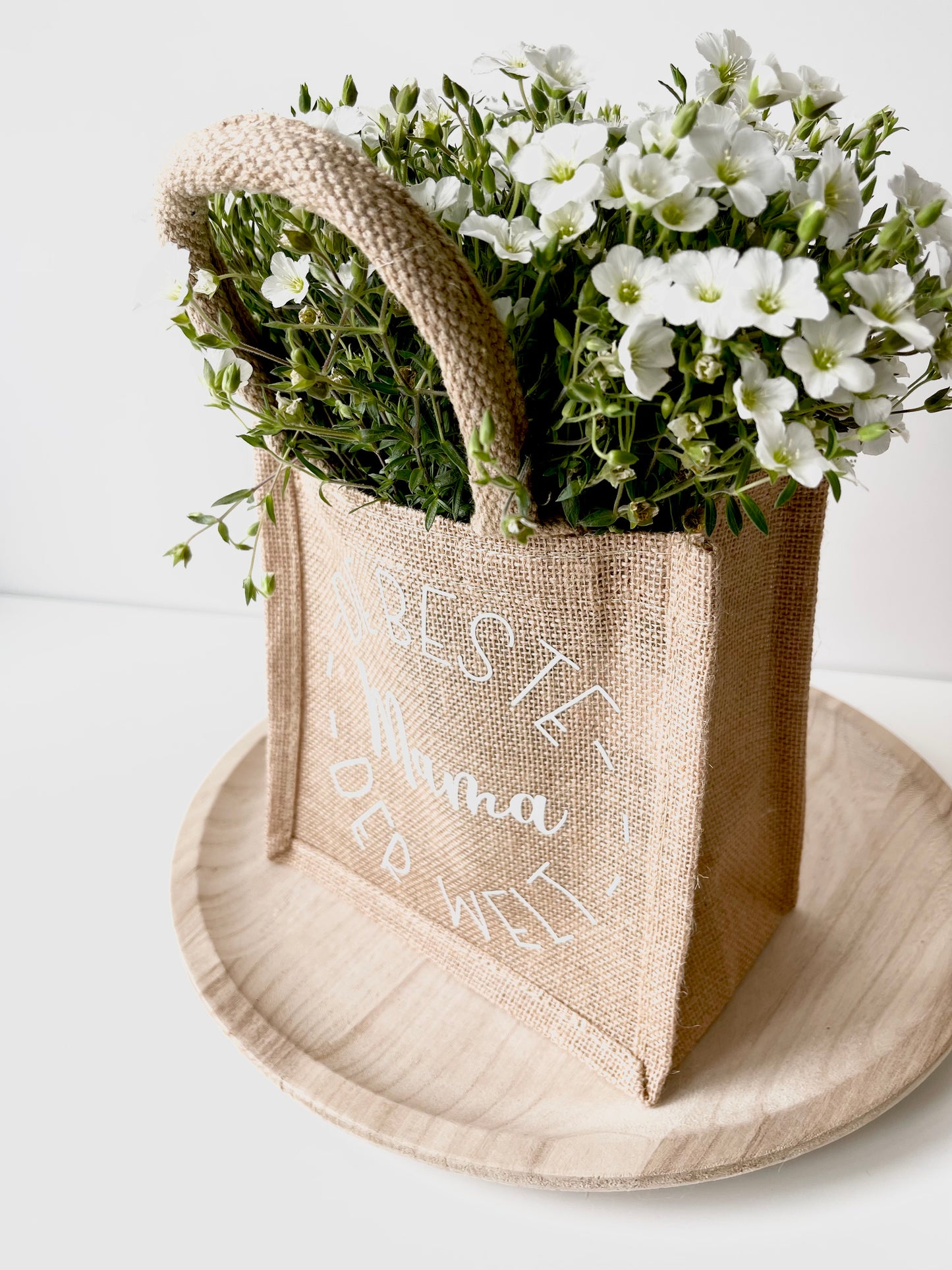 Jutetasche als Geschenketasche