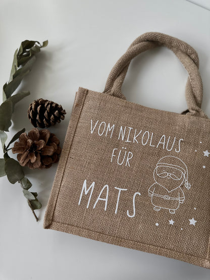 Nikolaustasche | Weihnachts - Jutetasche