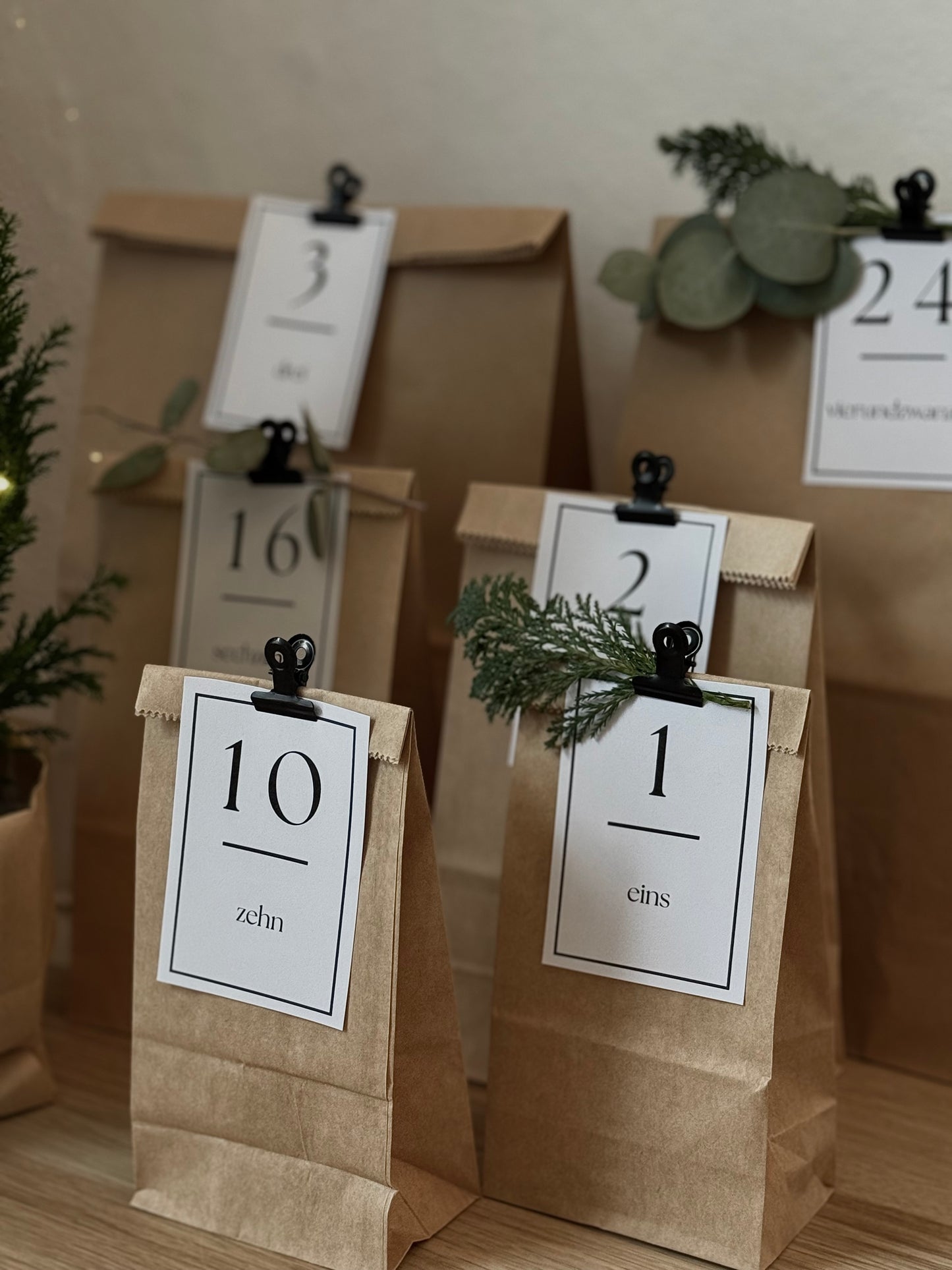 Adventskalender mit Zahlen-Karten