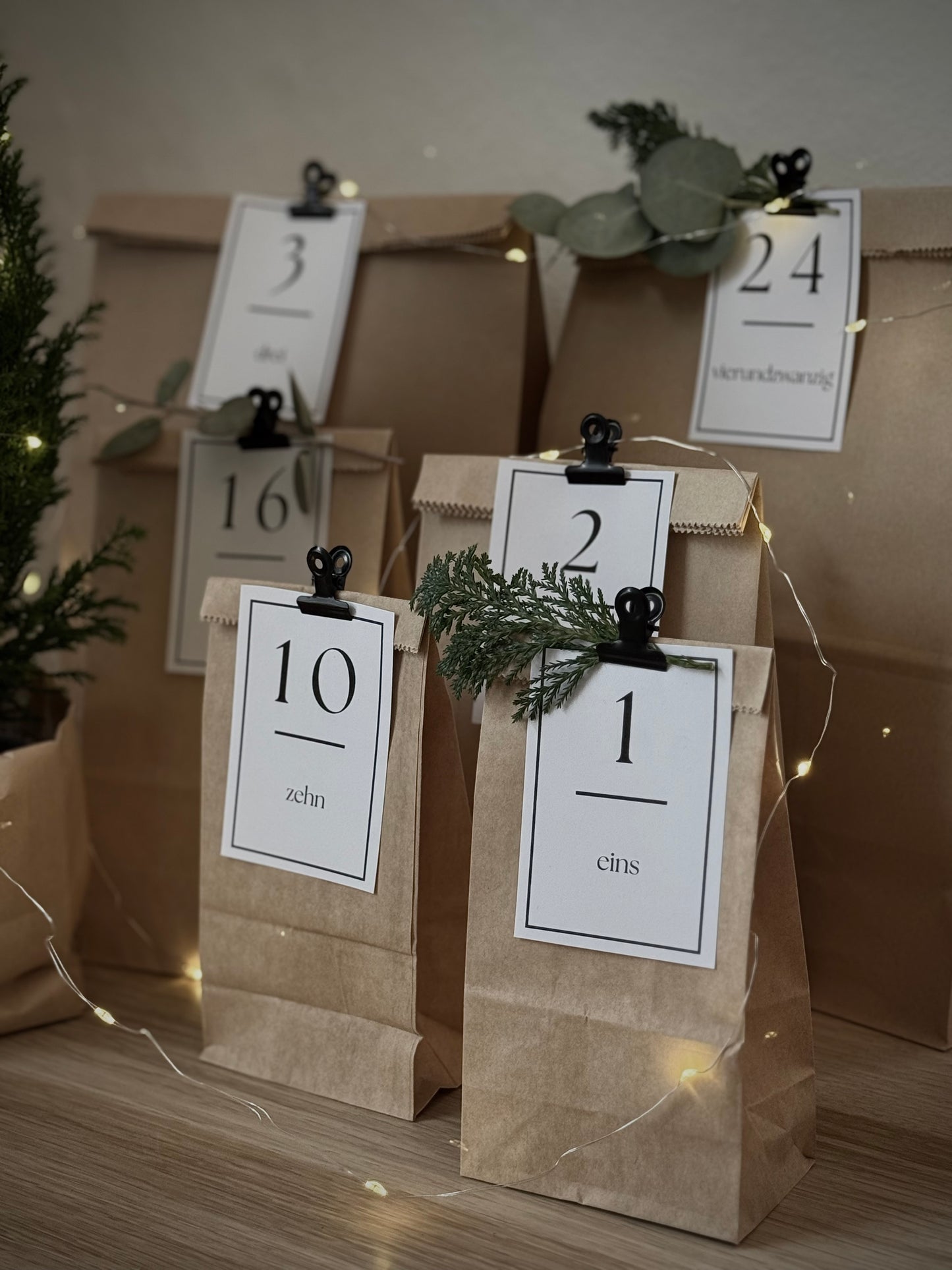 Adventskalender mit Zahlen-Karten