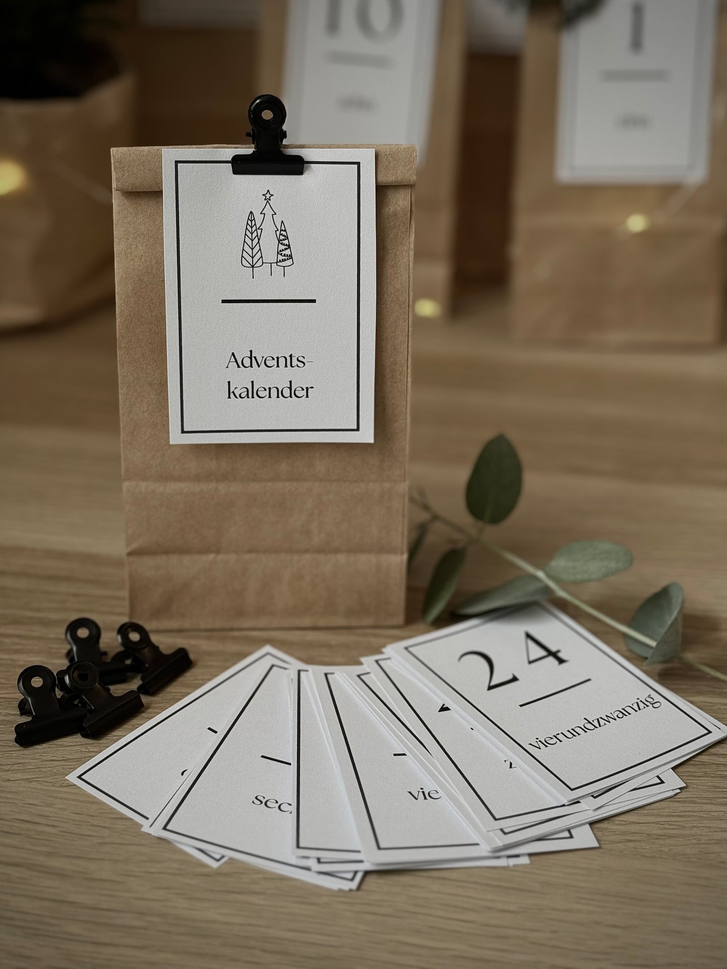 Adventskalender mit Zahlen-Karten