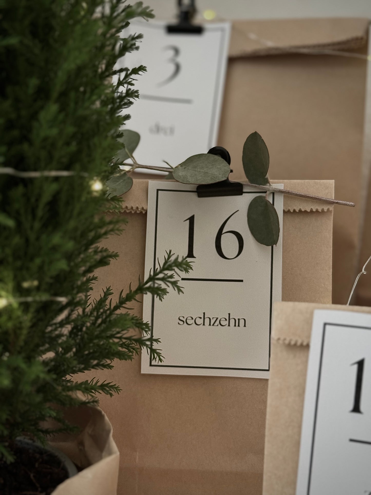 Adventskalender mit Zahlen-Karten
