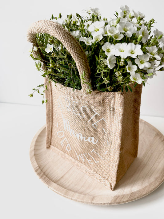 Jutetasche als Geschenketasche